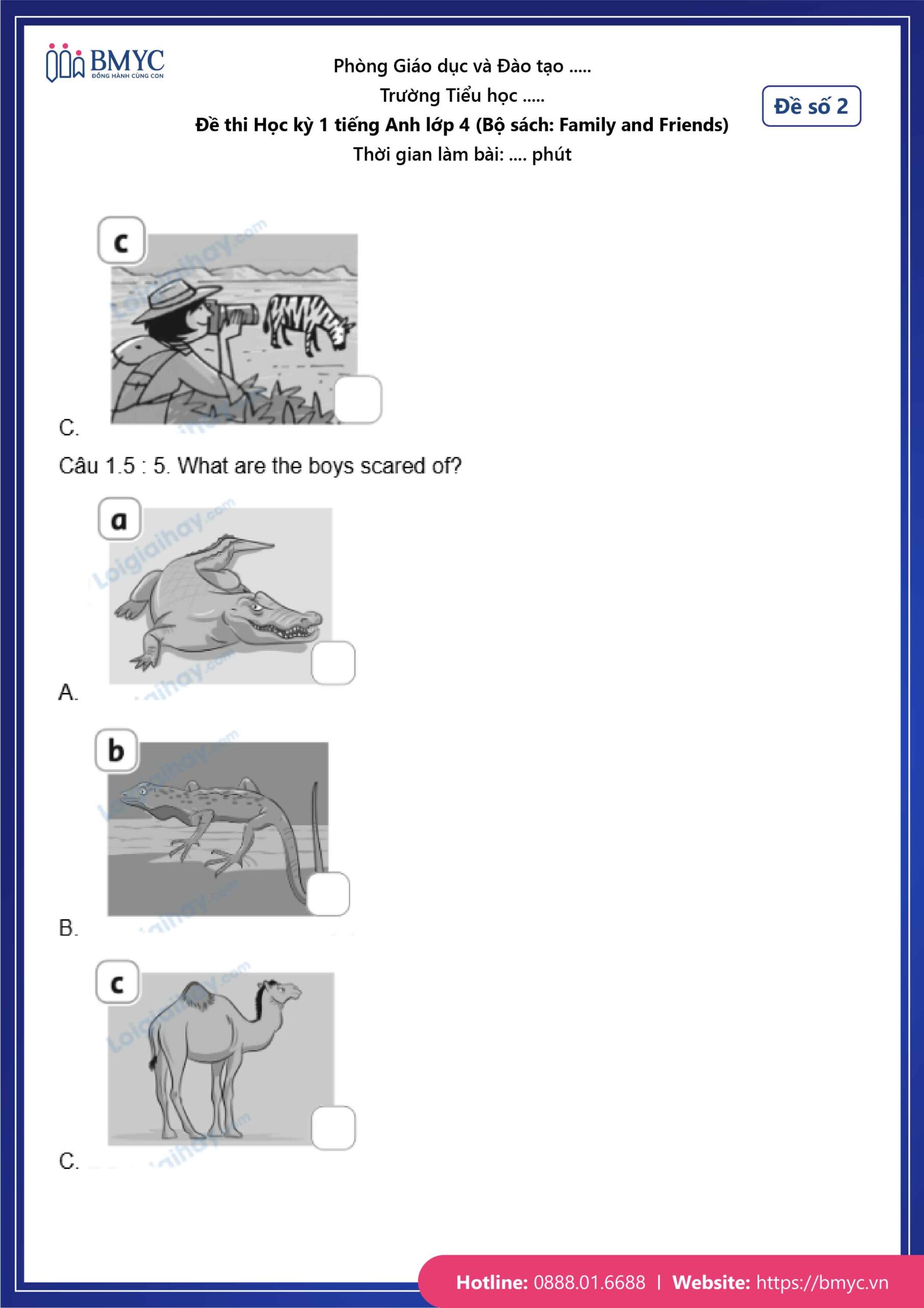 De thi TA lop 4-53 Đề số 2