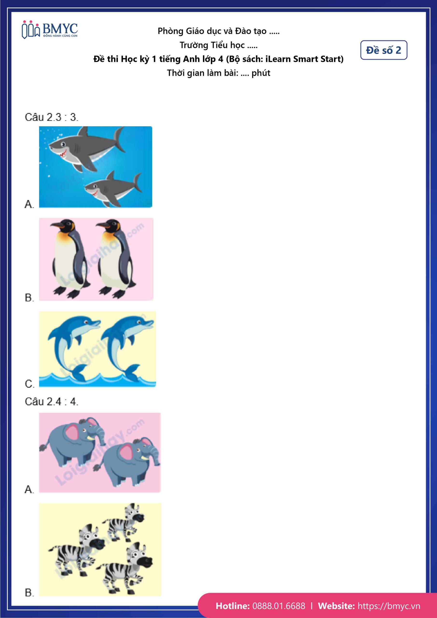 De thi TA lop 4-87 Đề số 2