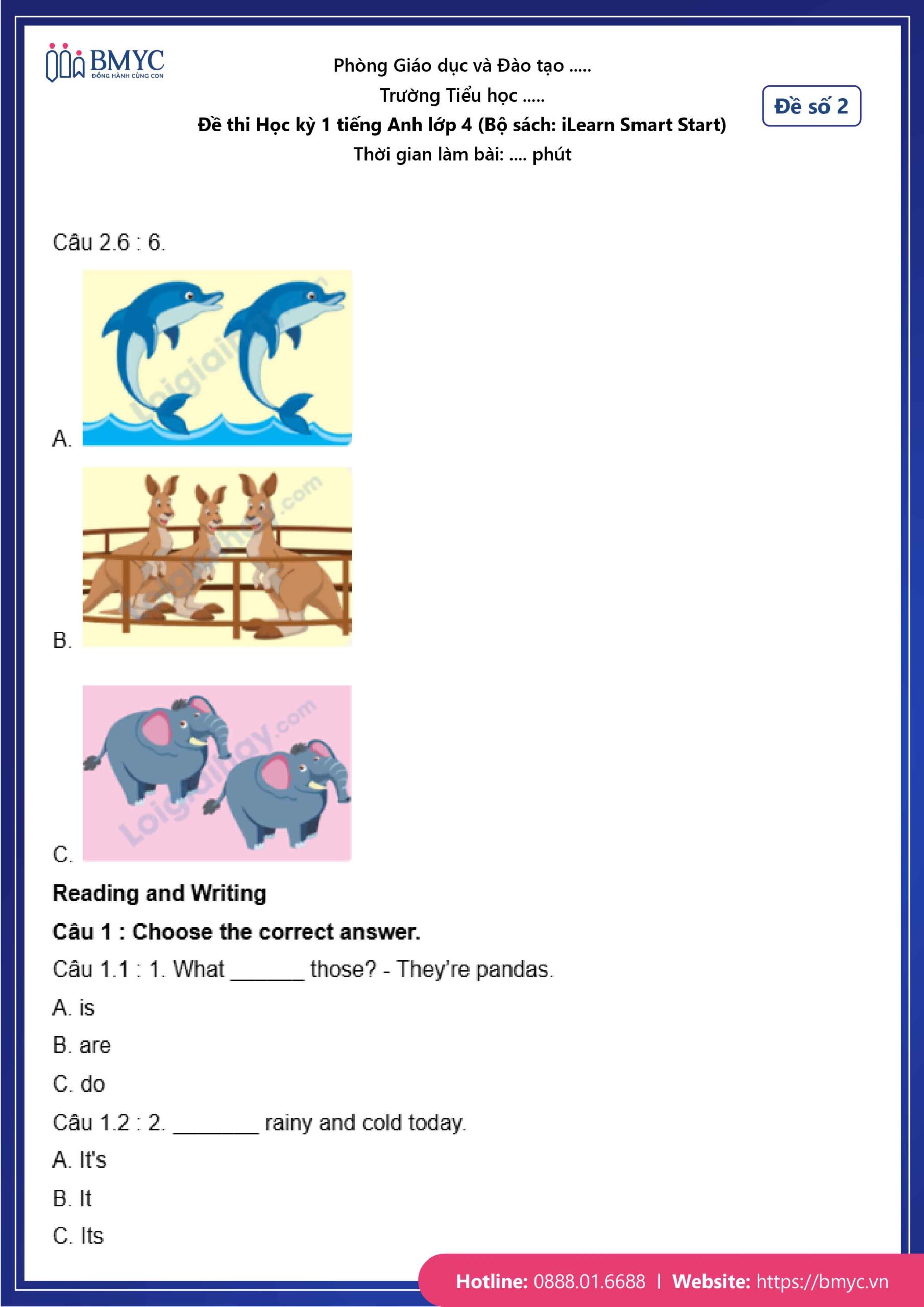 De thi TA lop 4-89 Đề số 2