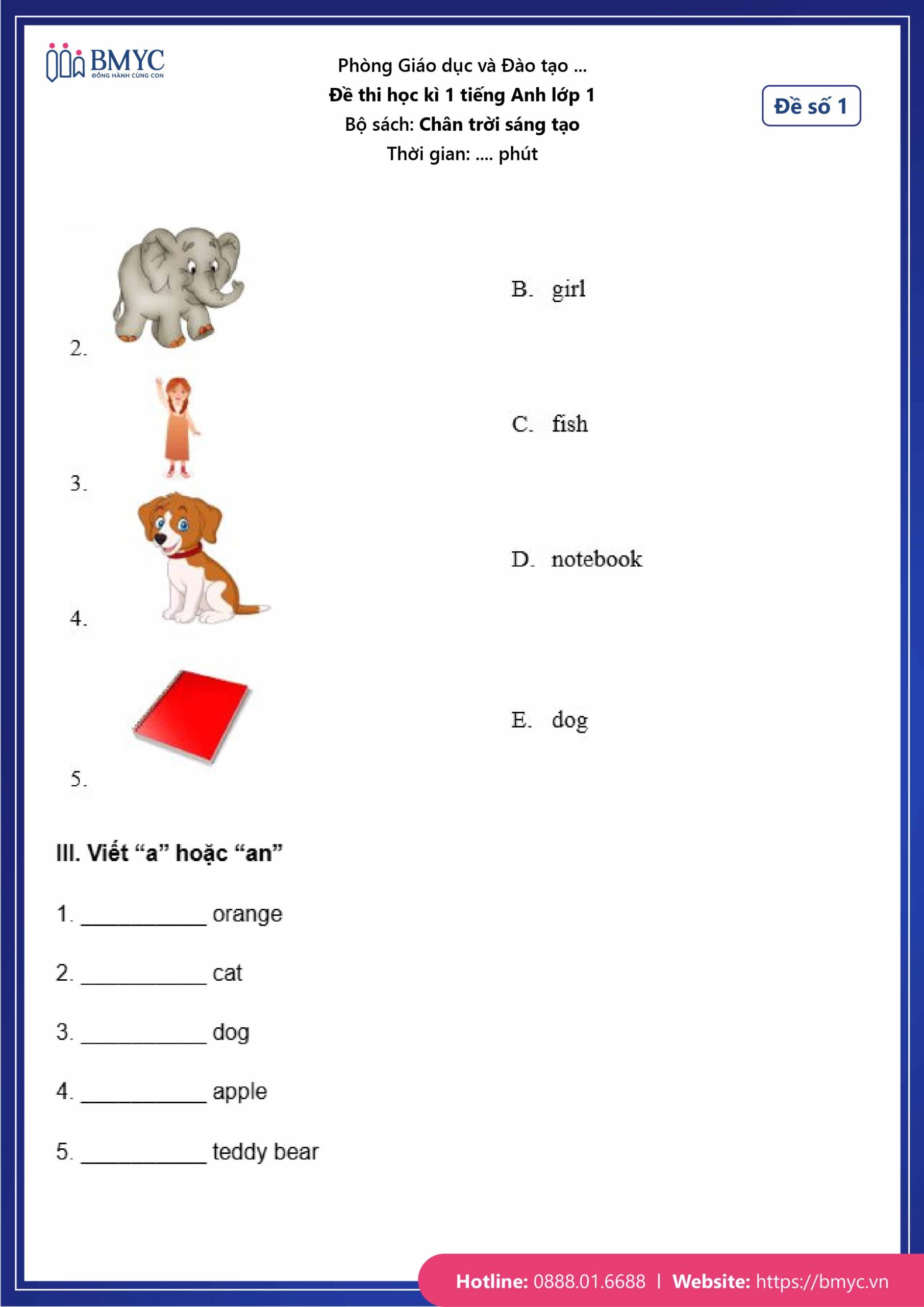 Đề số 1 Đề số 1