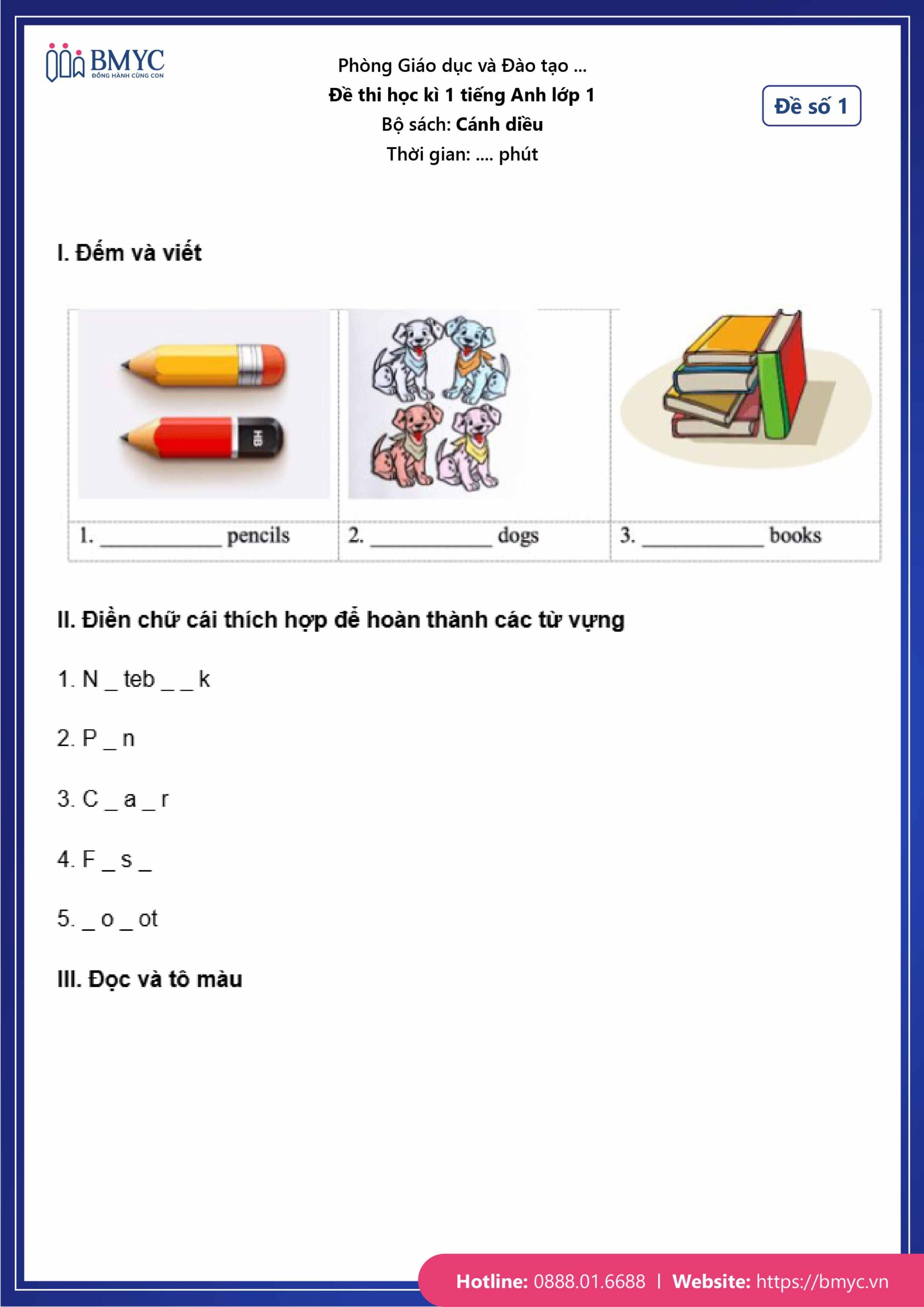 Đề số 1 Đề số 1