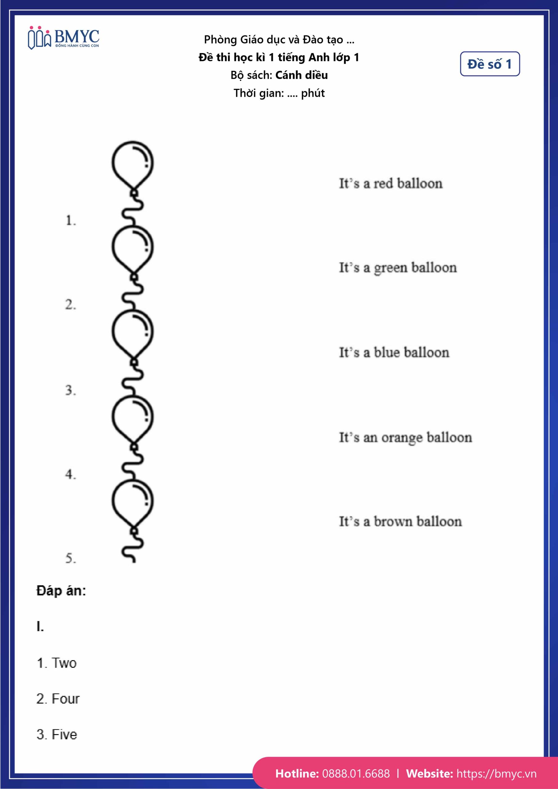 Đề số 1 Đề số 1