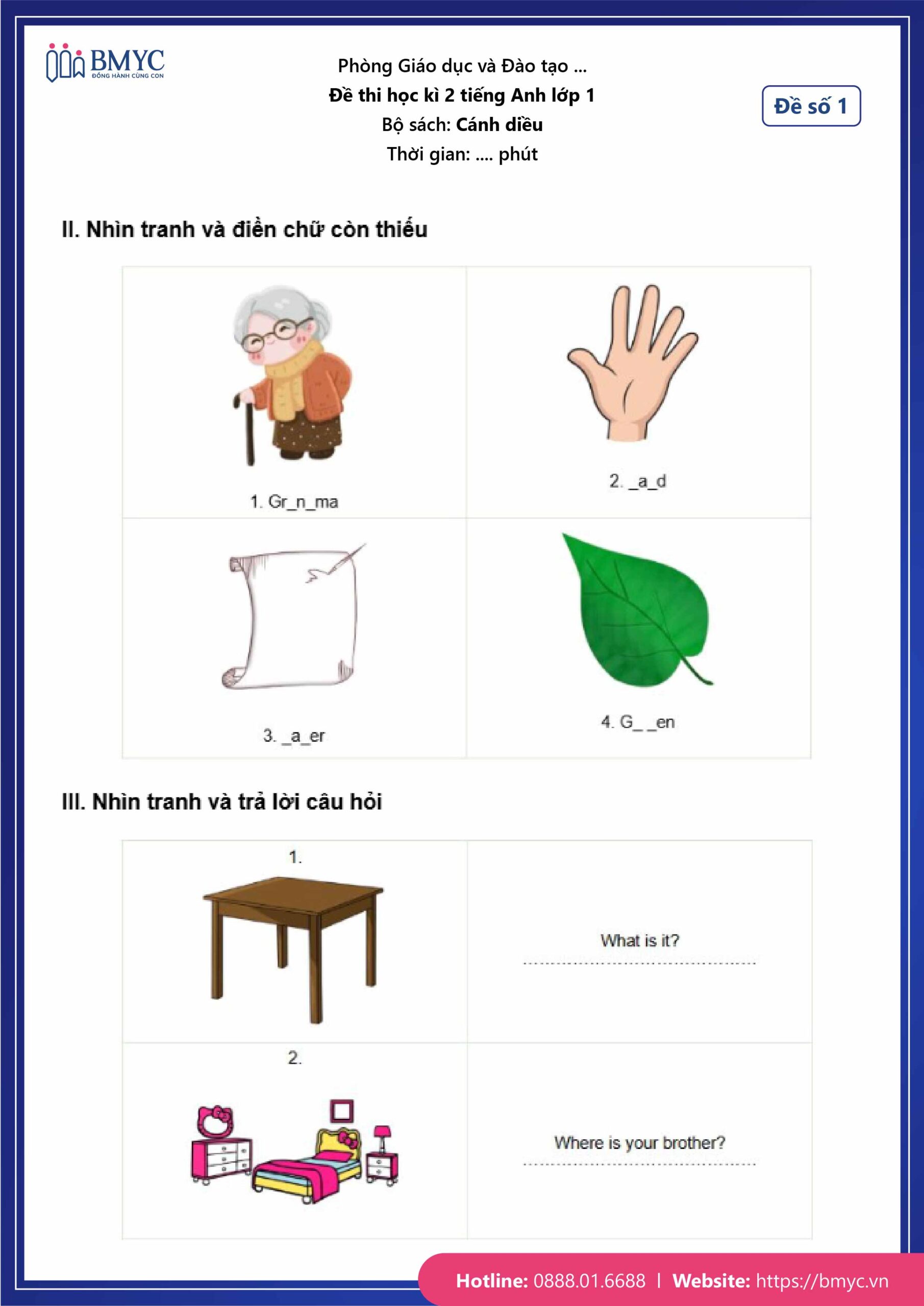 Đề số 1 Đề số 1