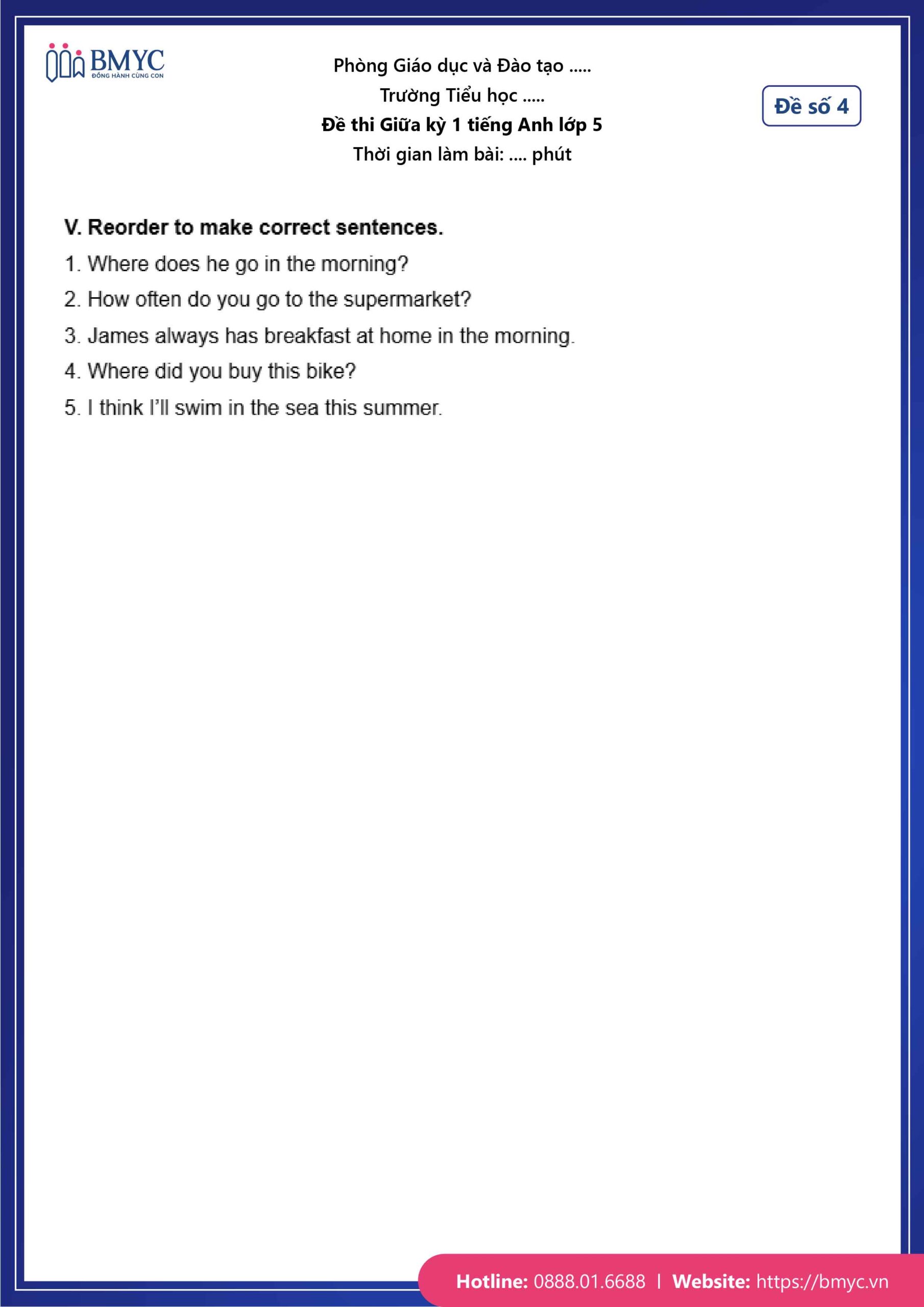 Đáp án đề số 4