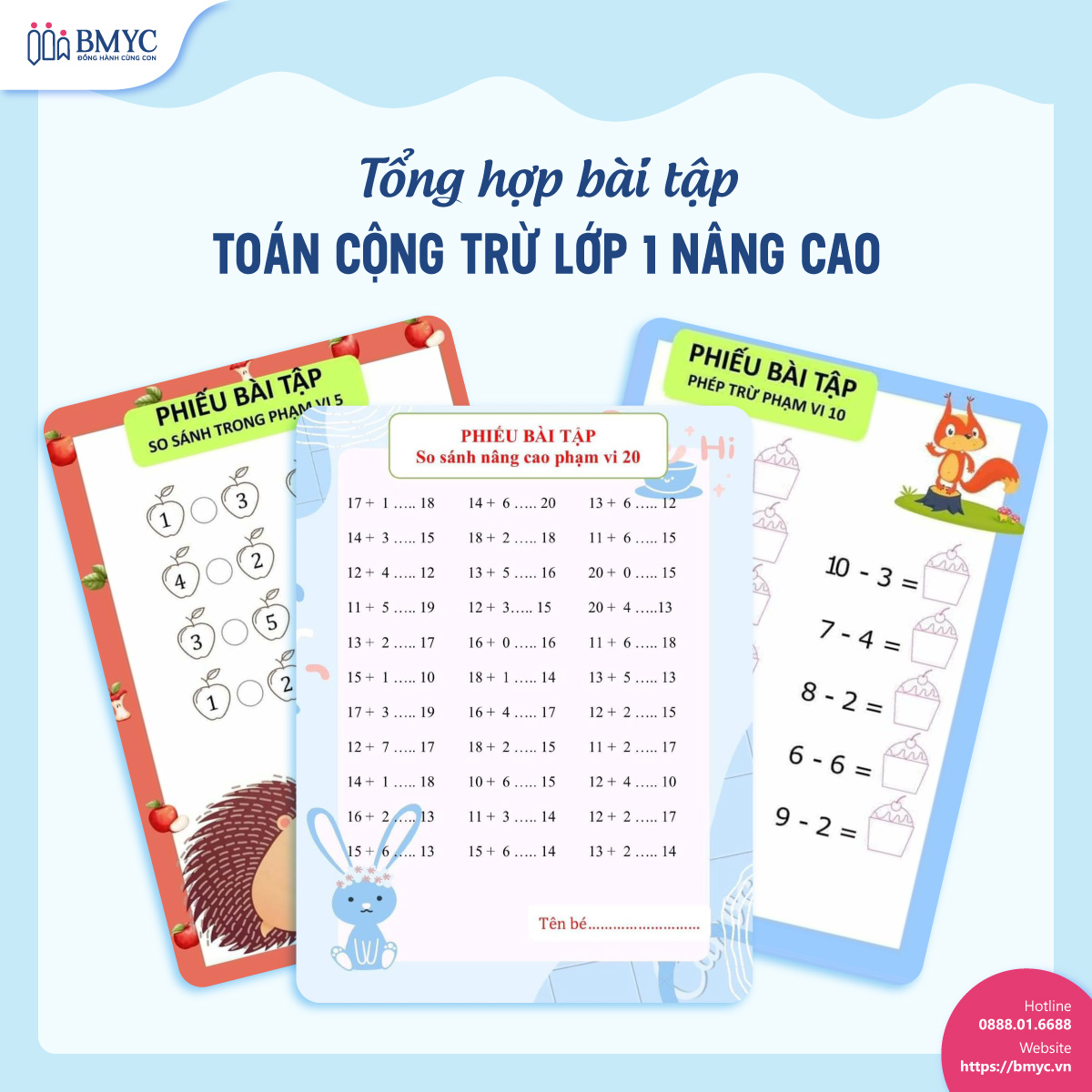Tổng hợp bài tập toán cộng trừ lớp 1 nâng cao
