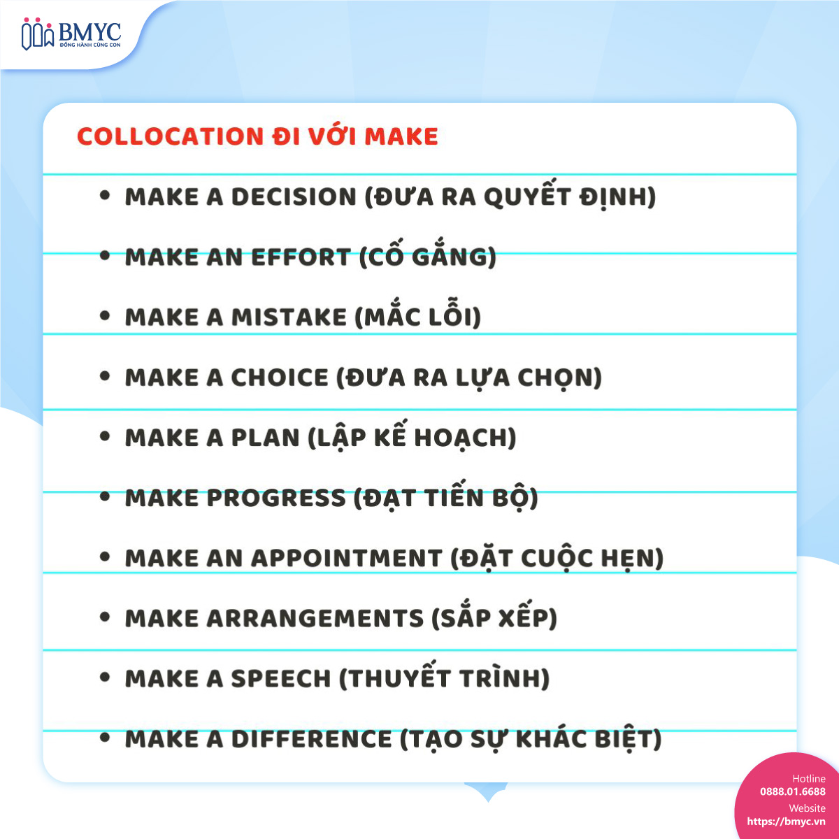 Collocation với Make Collocation với Make
