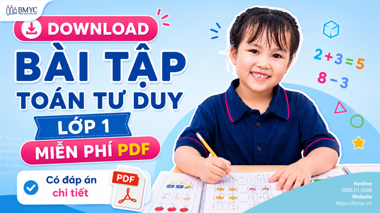Download bài tập toán tư duy lớp 1 miễn phí PDF: Có đáp án chi tiết