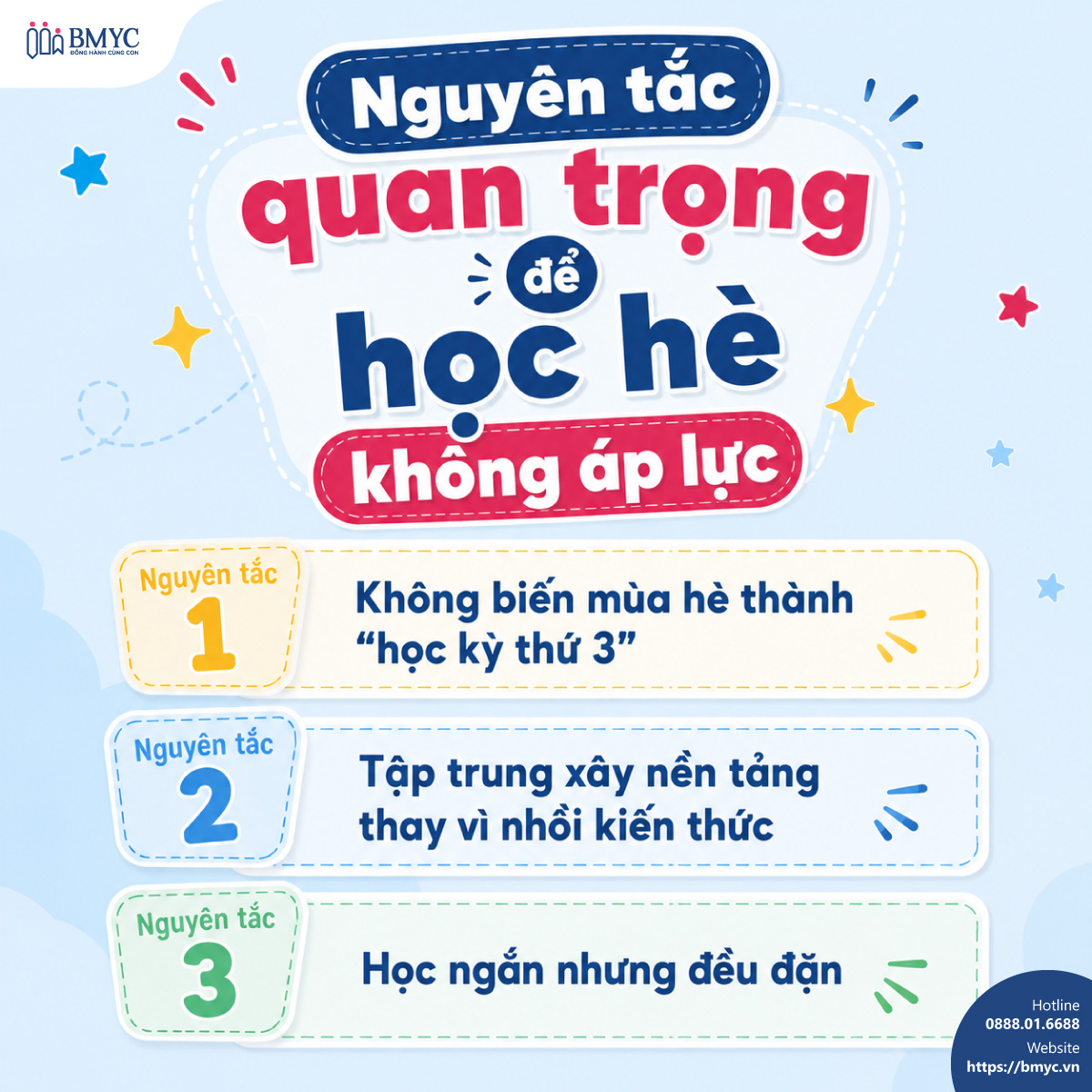 Nguyên tắc quan trọng để học hè không áp lực
