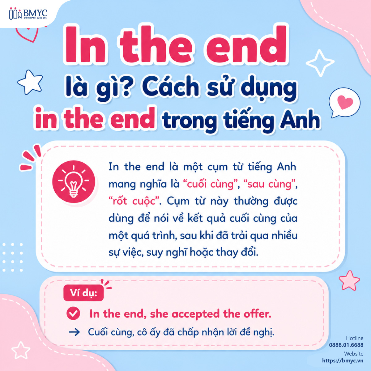In the end là gì? Cách sử dụng in the end trong tiếng Anh