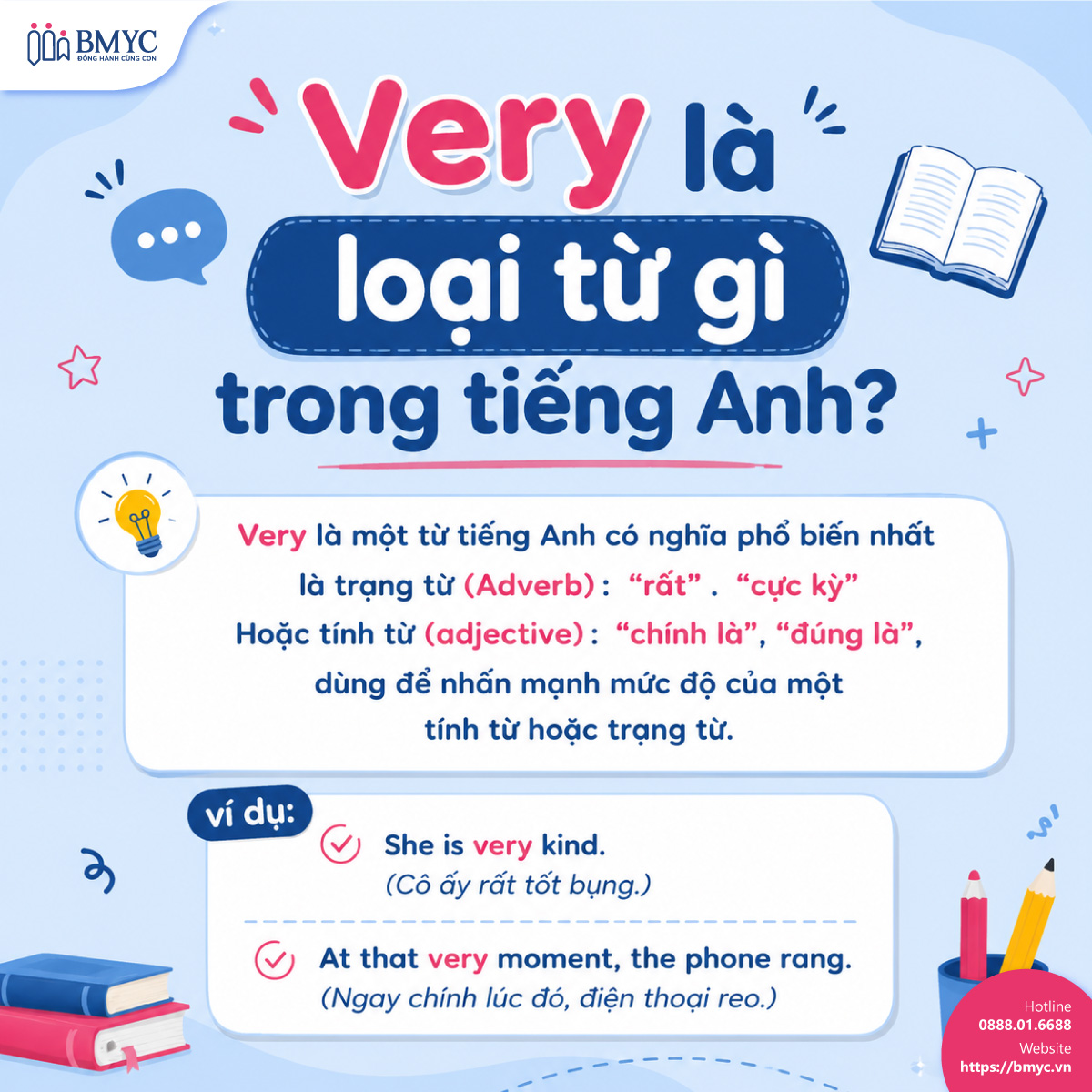 Very là loại từ gì trong tiếng Anh? 