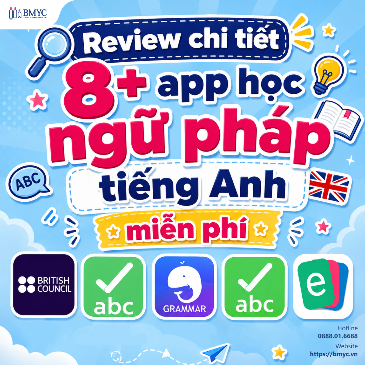 Review chi tiết 8+ app học ngữ pháp tiếng Anh miễn phí