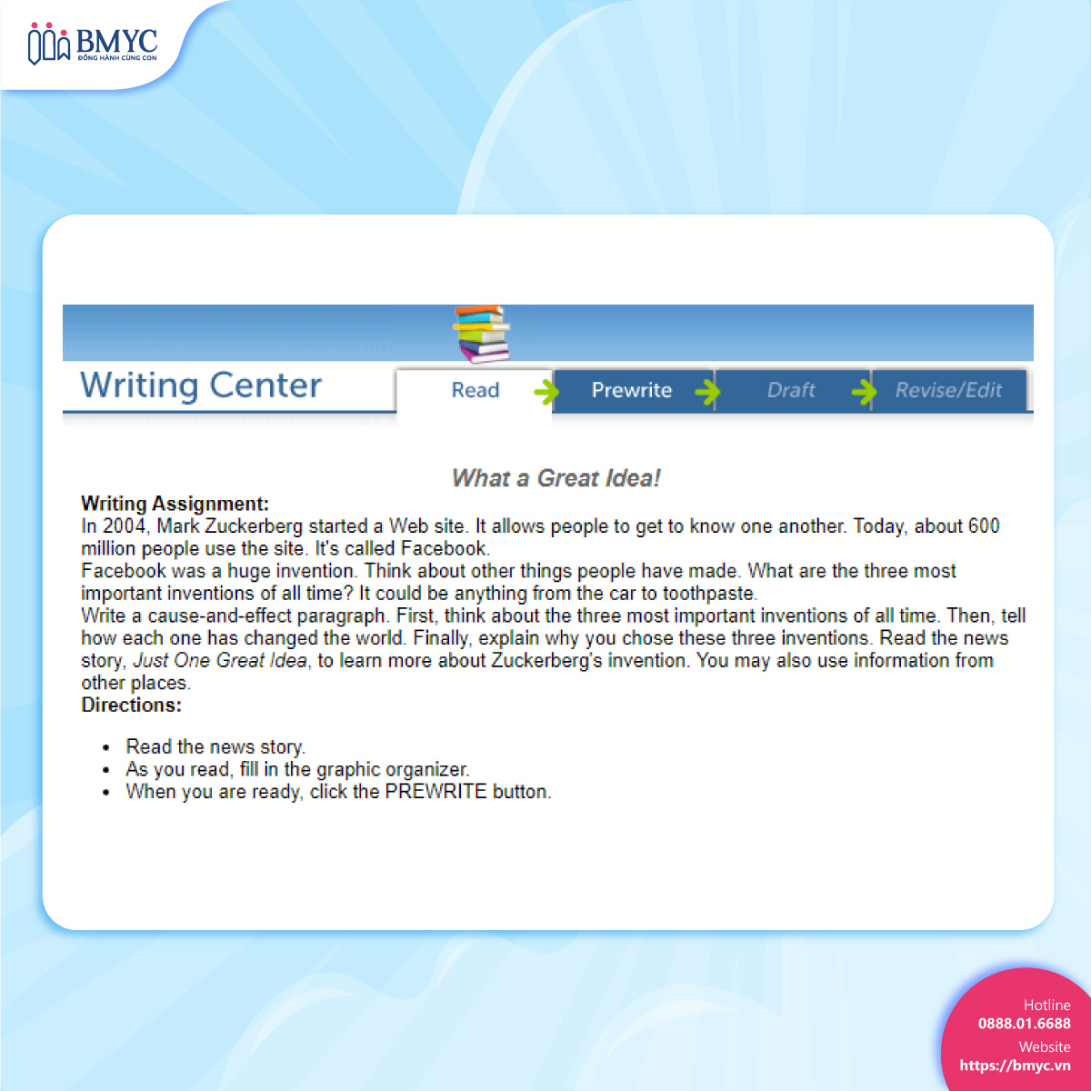4 bước rèn kỹ năng viết với Writing Center 4 bước rèn kỹ năng viết với Writing Center