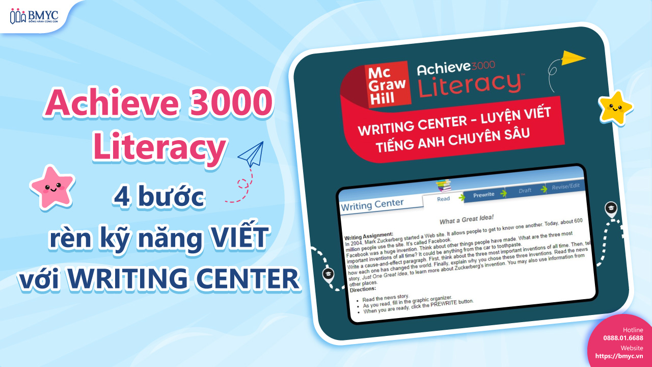 Achieve3000 Literacy: 4 bước rèn kỹ năng viết với Writing Center
