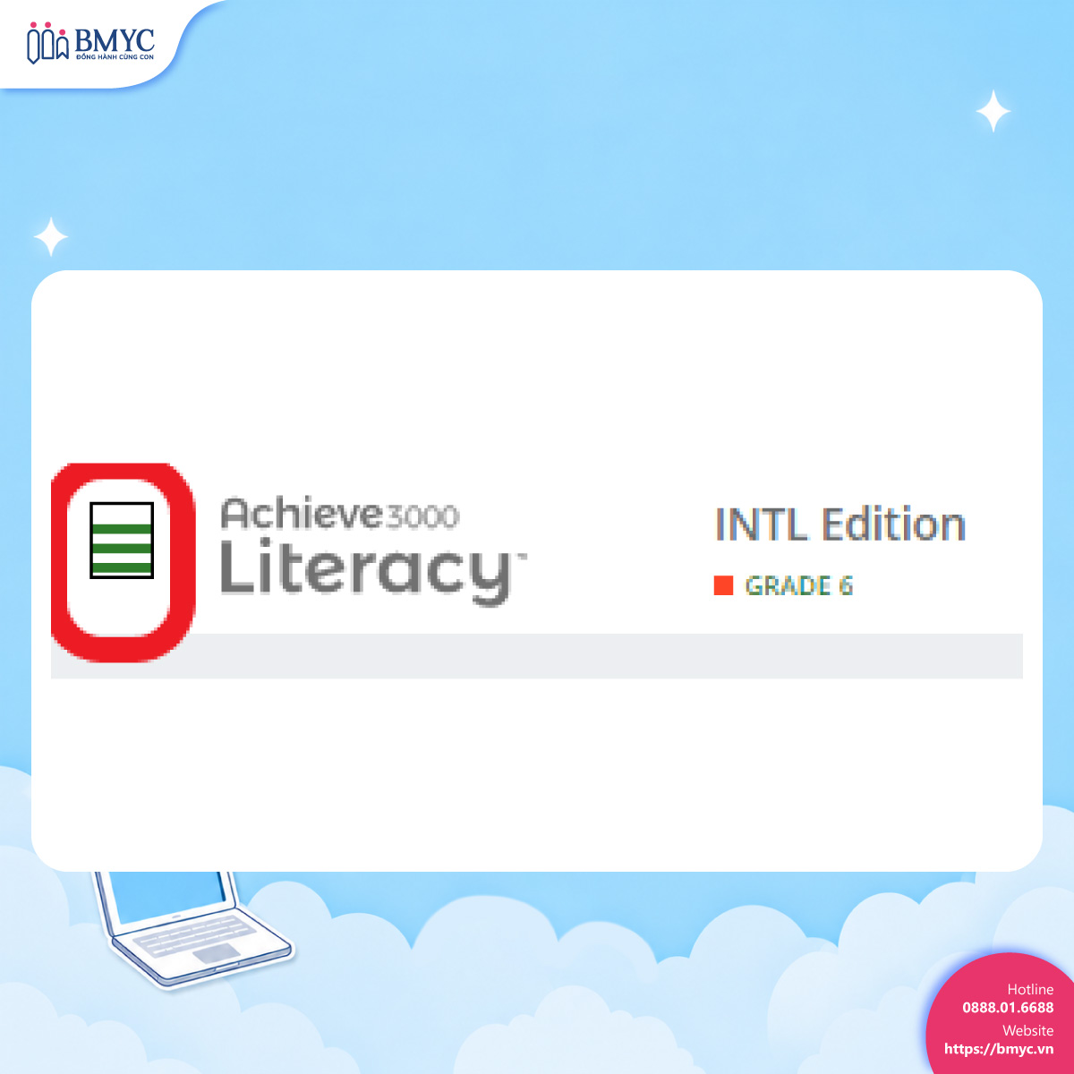 3 phần chính trong tài khoản Achieve 3000 Literacy