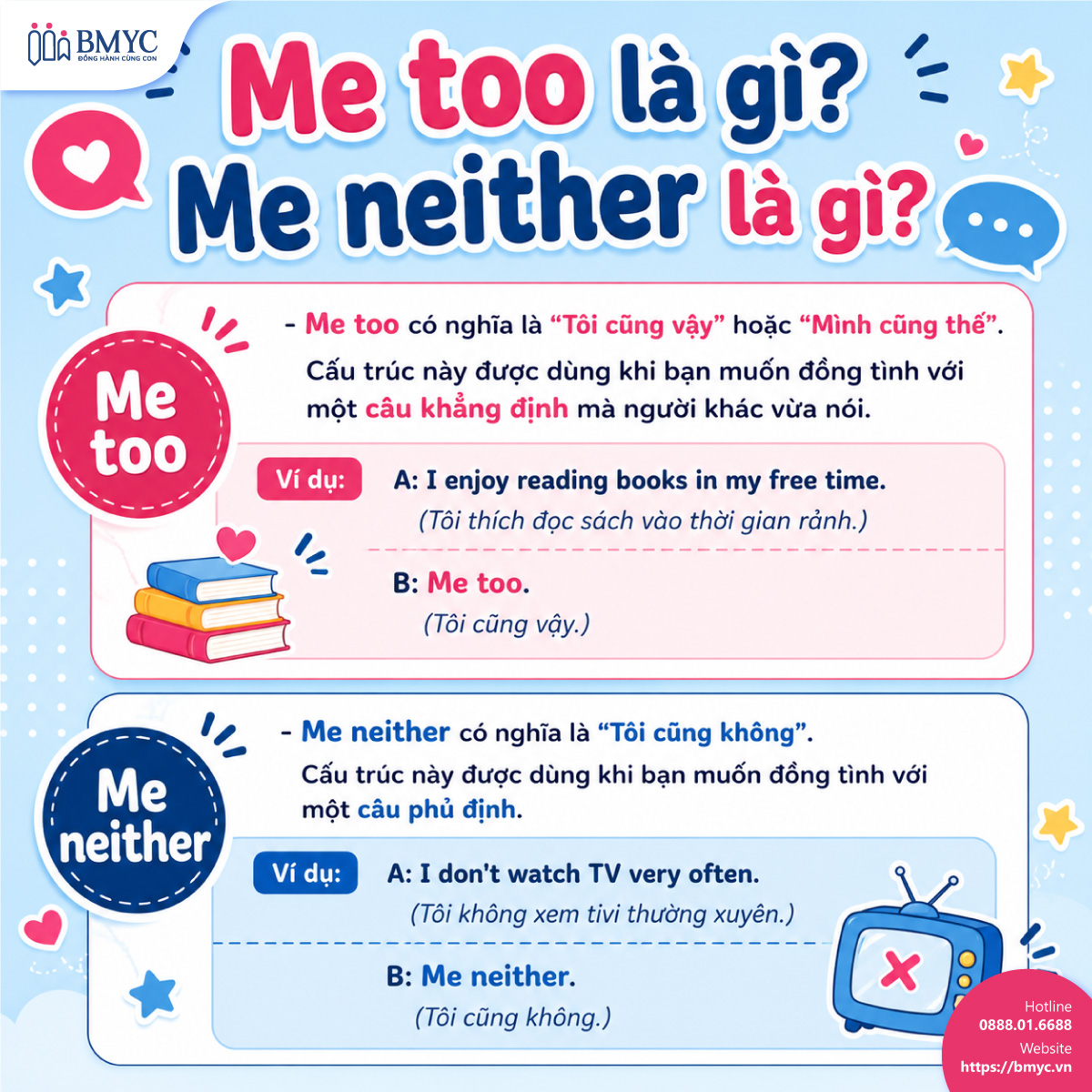 Me too là gì? Me neither là gì?