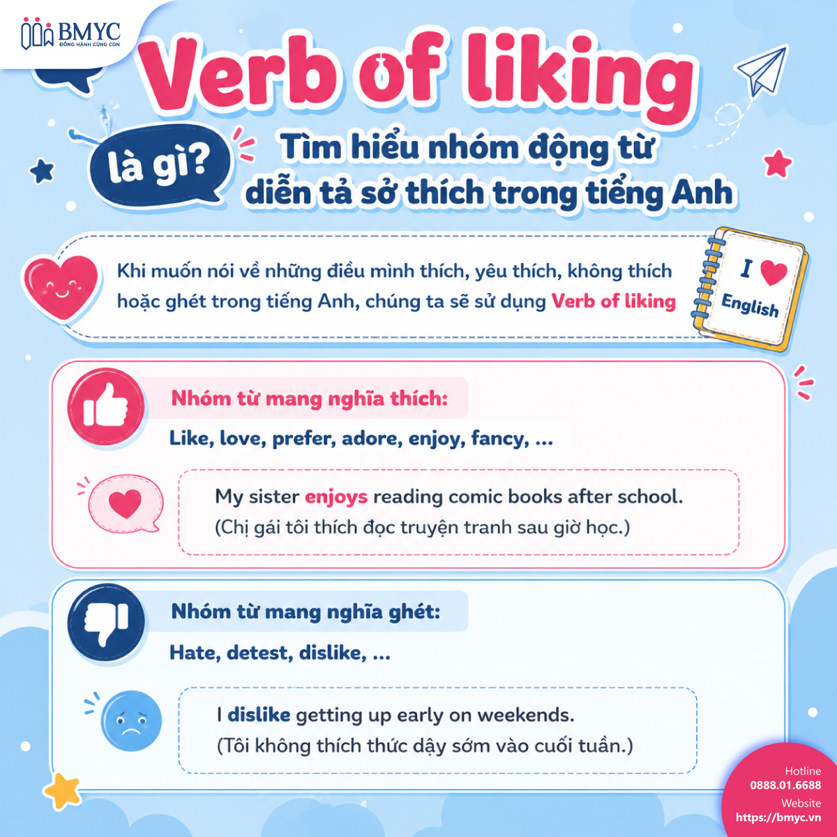 Verb of liking là gì? Tìm hiểu nhóm động từ diễn tả sở thích trong tiếng Anh