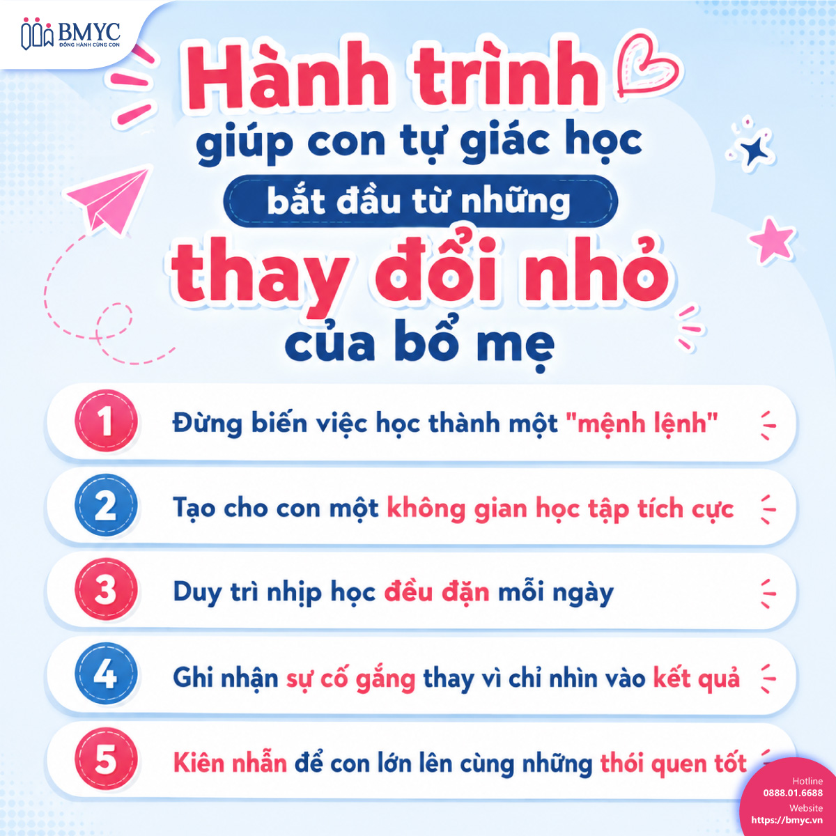 Hành trình giúp con tự giác học bắt đầu từ những thay đổi nhỏ của bố mẹ