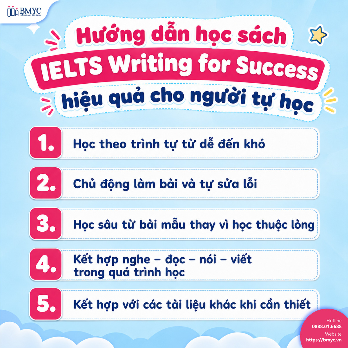 Hướng dẫn học sách IELTS Writing for Success  hiệu quả cho người tự học