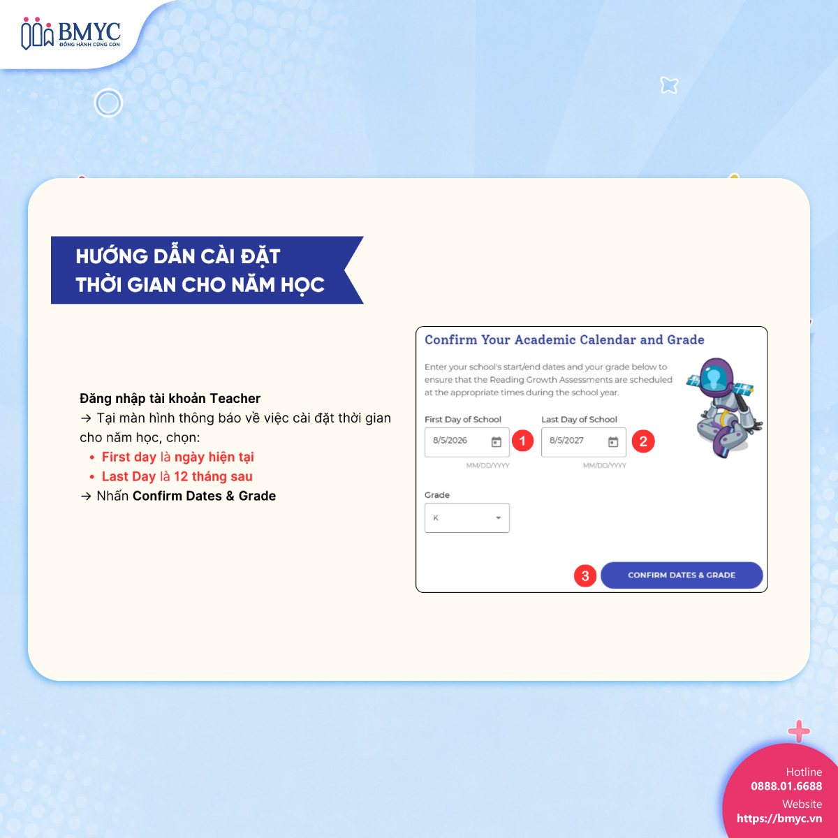 Hướng dẫn cài đặt thời gian cho năm học
