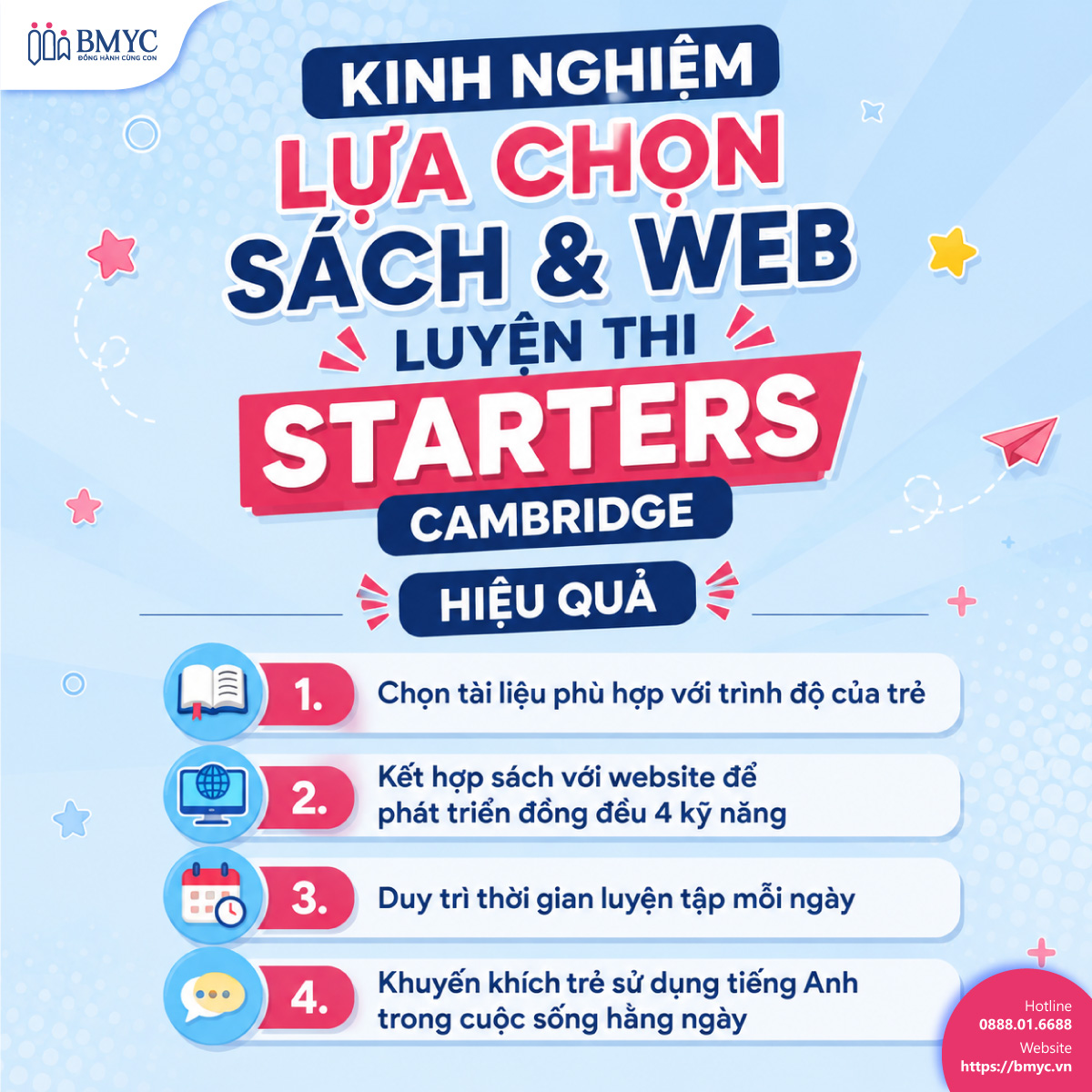 Kinh nghiệm lựa chọn sách và web luyện thi Starters Cambridge hiệu quả