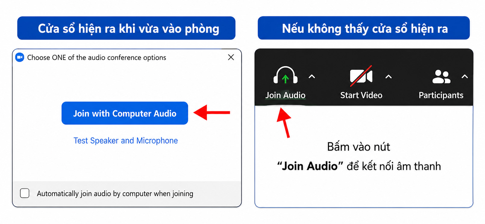 Hướng dẫn kết nối âm thanh khi vào Zoom