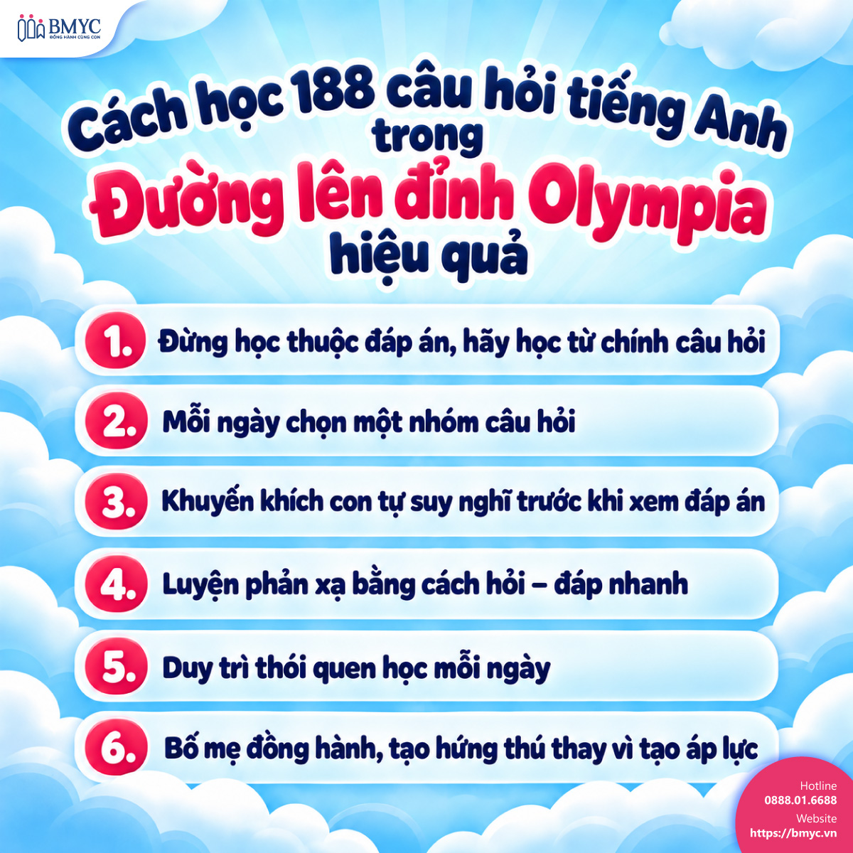 Cách học 188 câu hỏi tiếng Anh trong Đường lên đỉnh Olympia hiệu quả