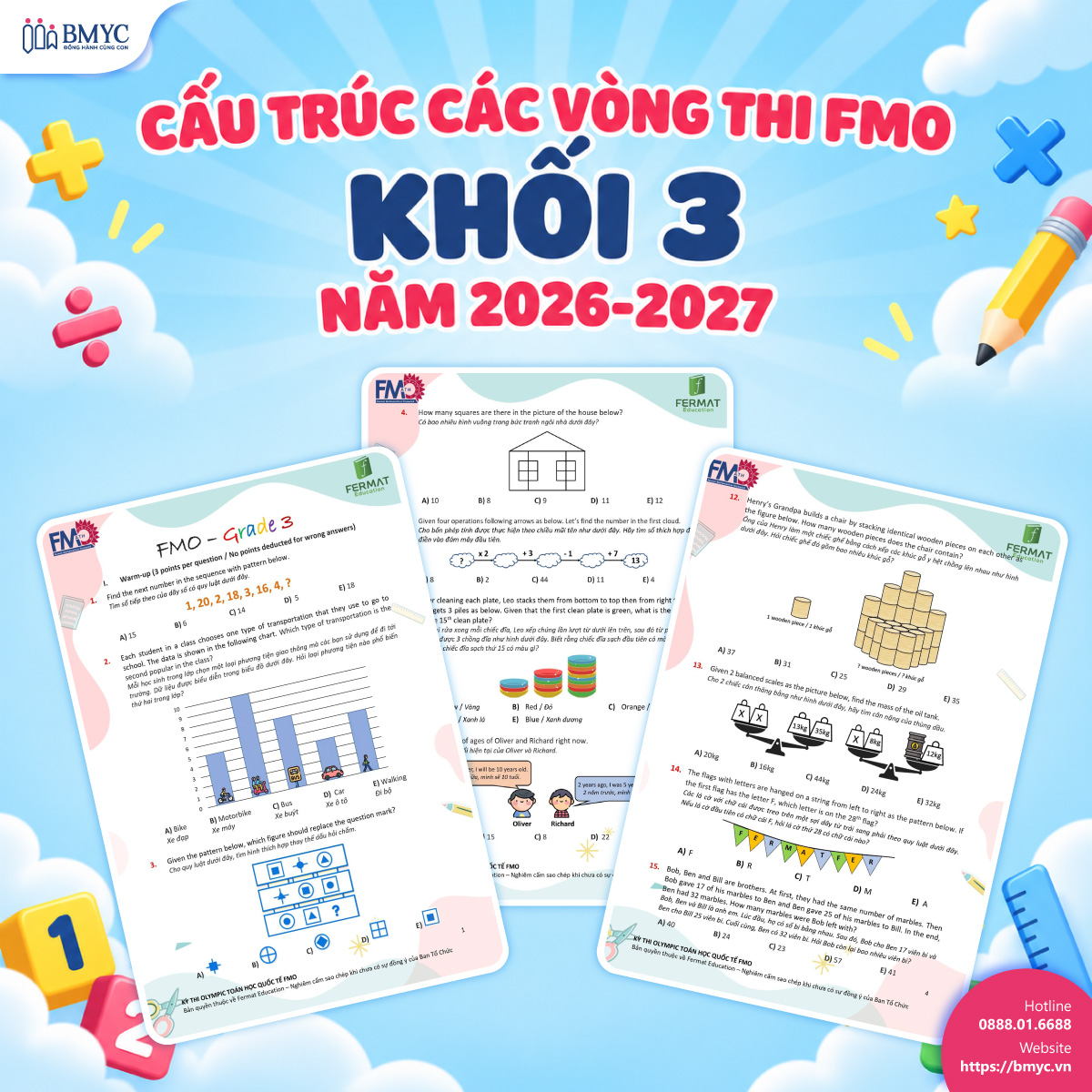 Cấu trúc các vòng thi FMO khối 3 năm 2026-2027