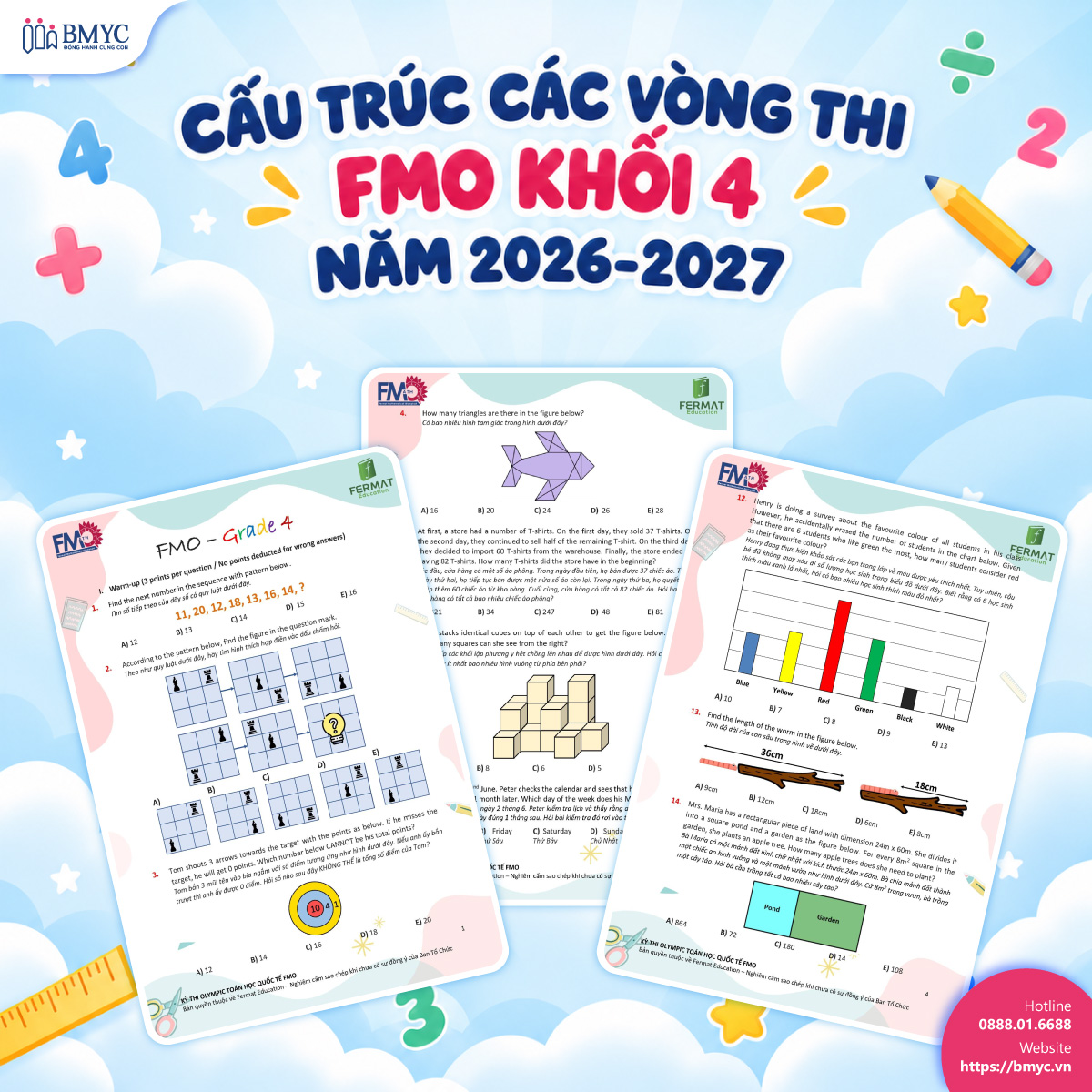 Cấu trúc các vòng thi FMO khối 4 năm 2026-2027