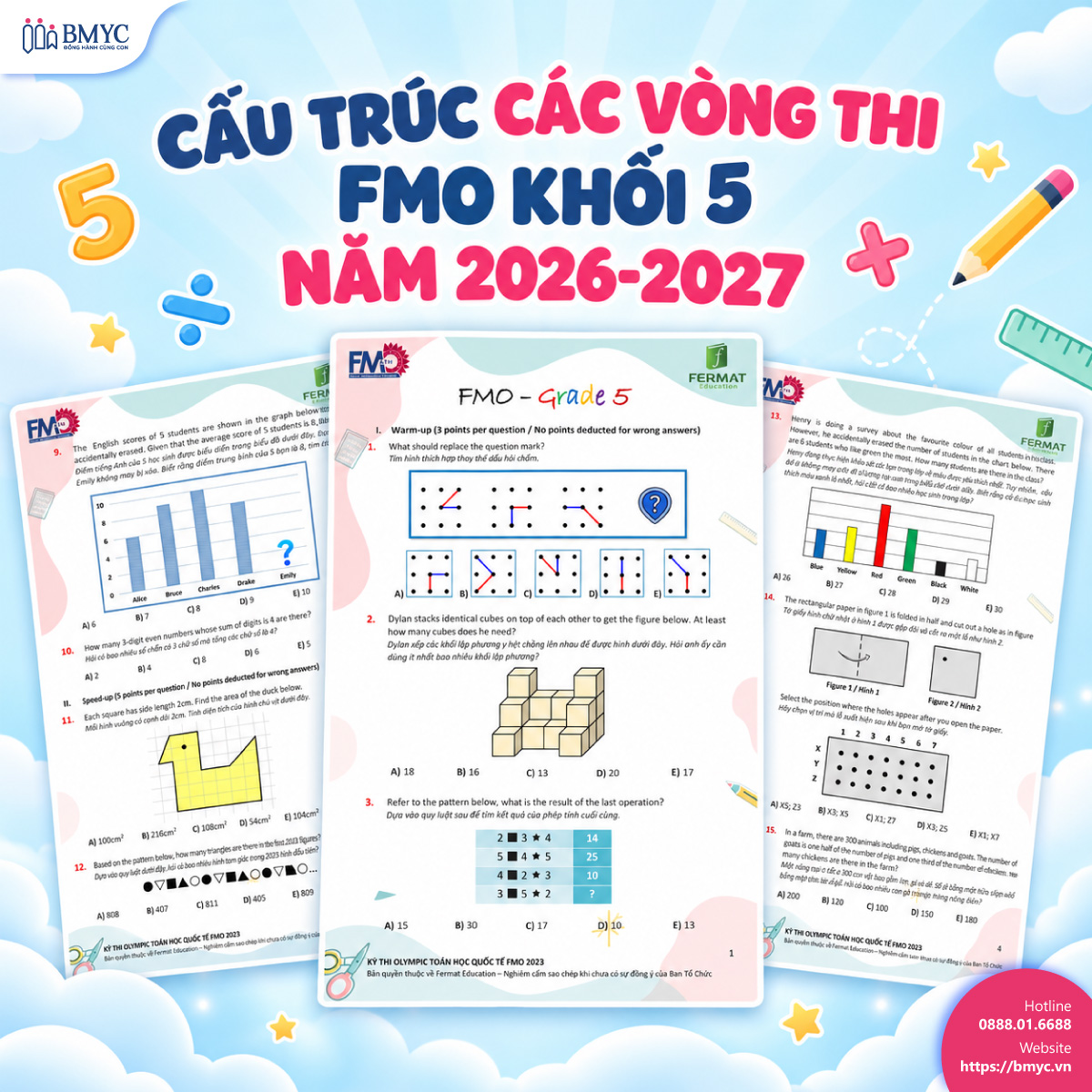 Cấu trúc các vòng thi FMO khối 5 năm 2026-2027
