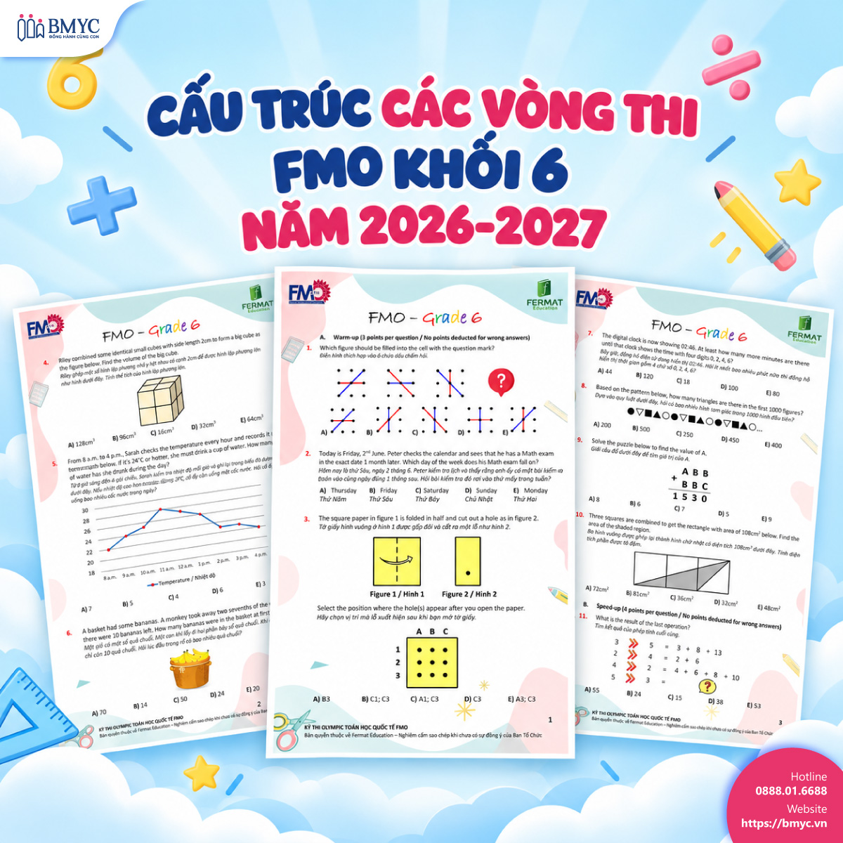 Cấu trúc các vòng thi FMO khối 6 năm 2026-2027
