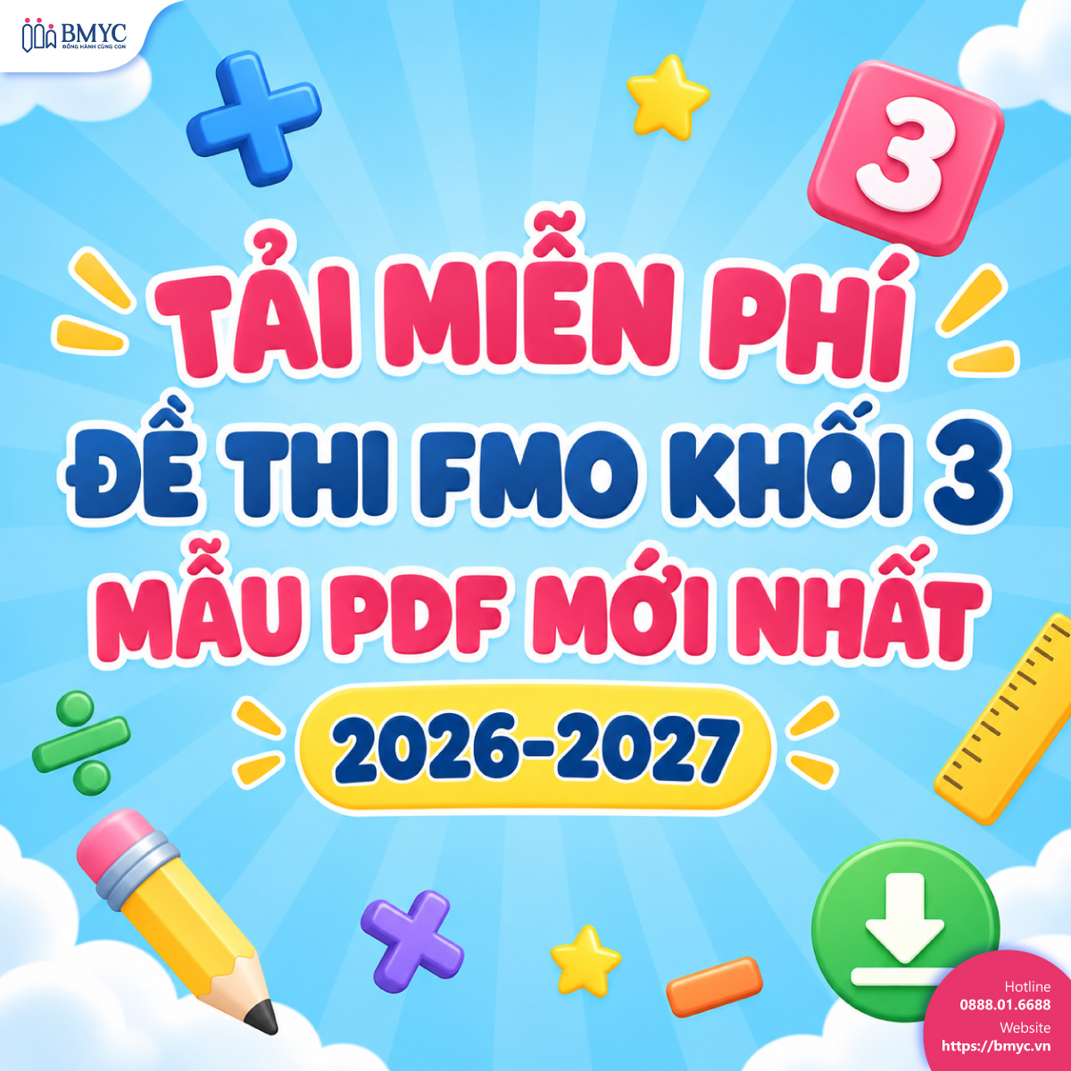 Tải miễn phí đề thi FMO khối 3 mẫu PDF mới nhất 2026-2027