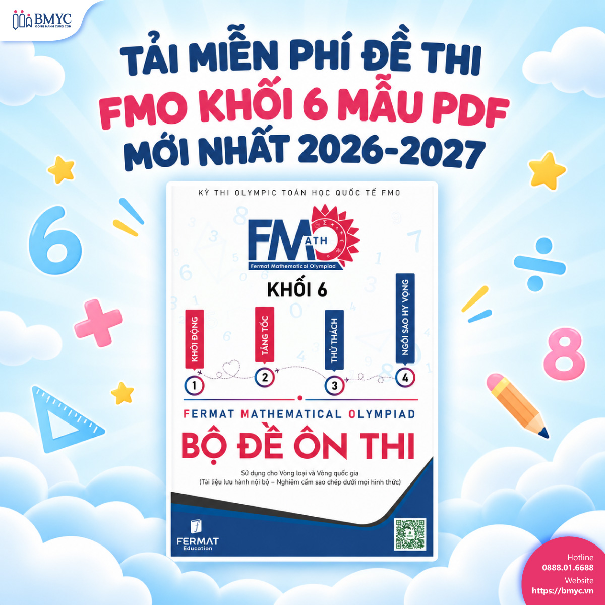 Tải miễn phí đề thi FMO khối 6 mẫu PDF mới nhất 2026-2027
