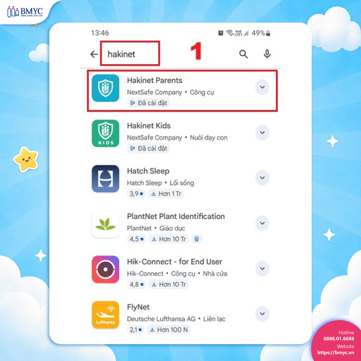Cài ứng dụng Hakinet Parents