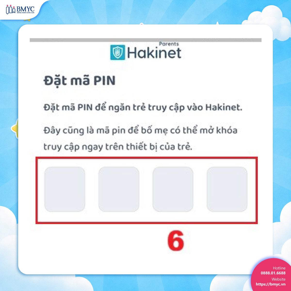 Đặt mã PIN cho ứng dụng Hakinet Parents