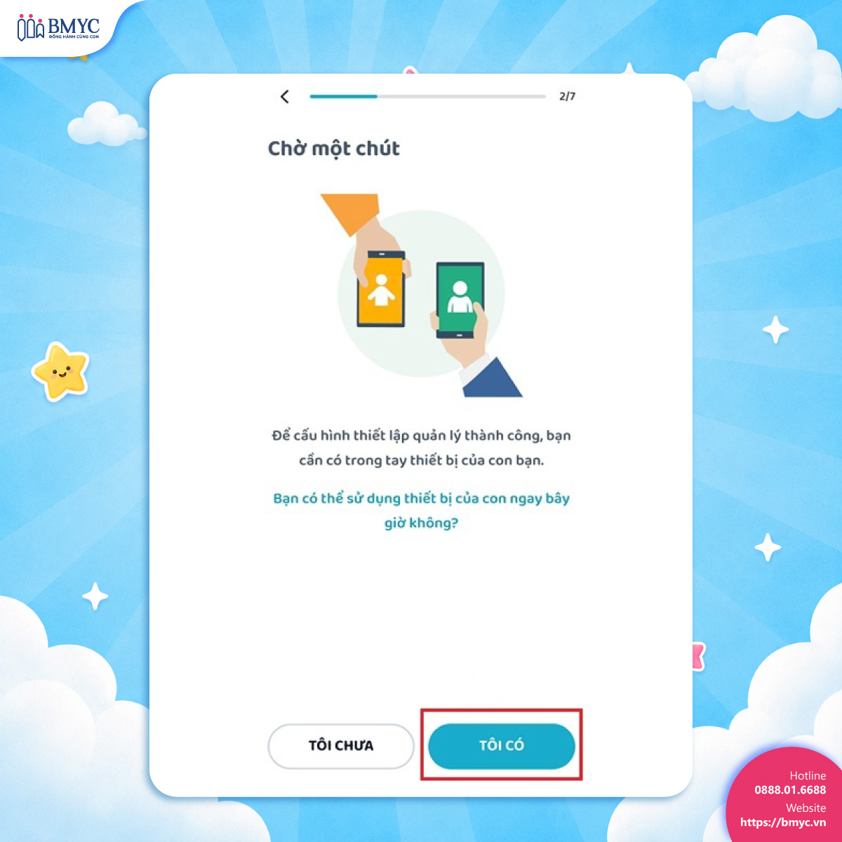 Chuẩn bị thiết bị của con