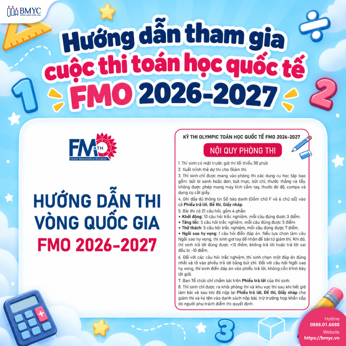 Hướng dẫn tham gia cuộc thi toán học quốc tế FMO 2026-2027