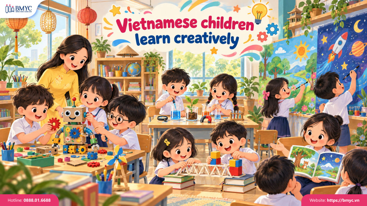 Vietnamese children learn creatively