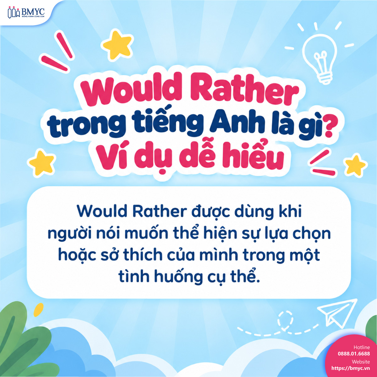 Would Rather trong tiếng Anh là gì? Ví dụ dễ hiểu Would Rather trong tiếng Anh là gì? Ví dụ dễ hiểu