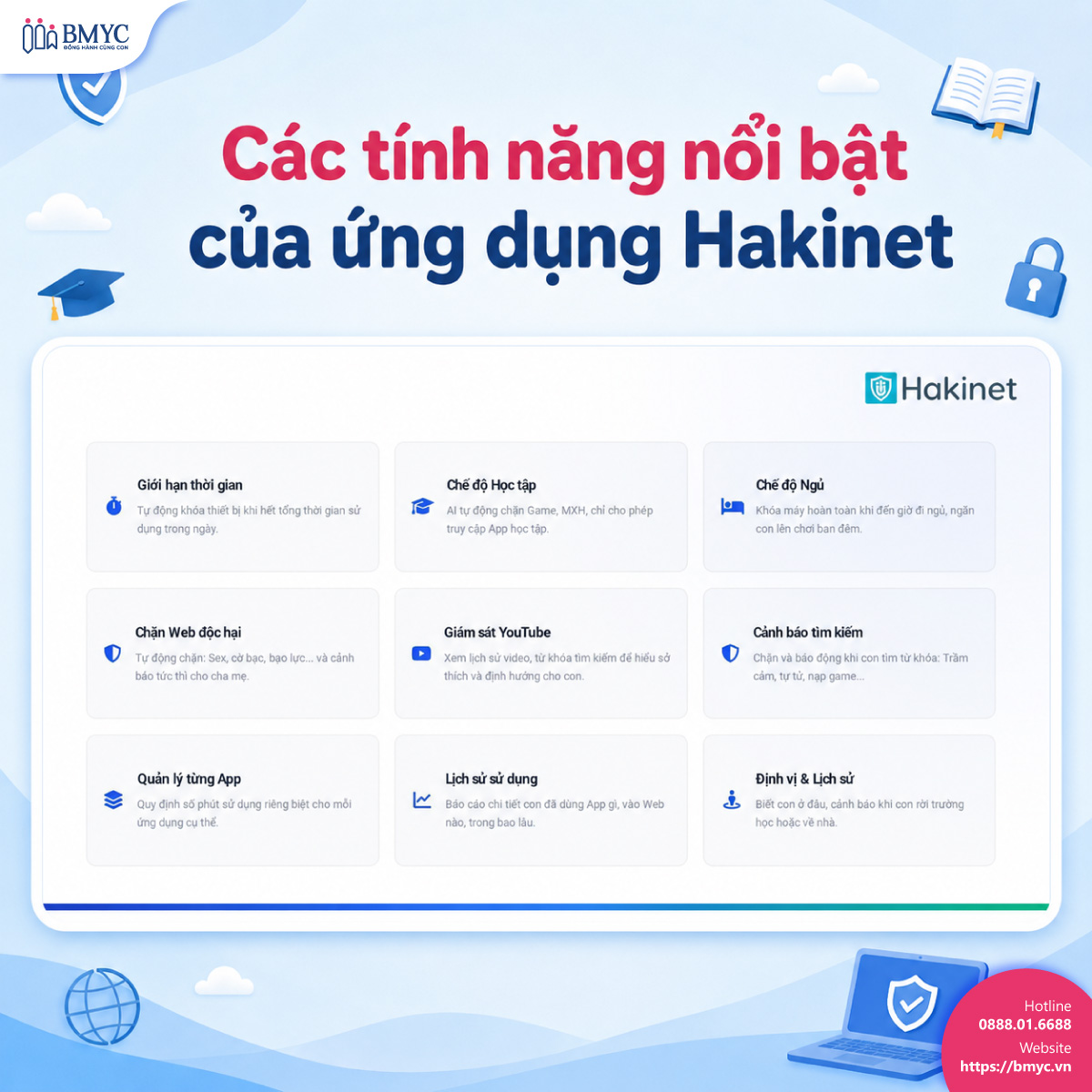 Các tính năng nổi bật của ứng dụng Hakinet