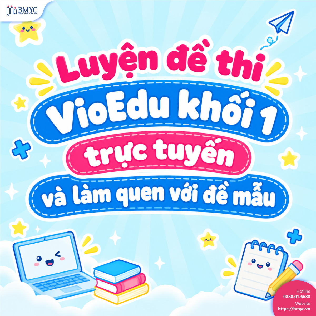 Luyện đề thi VioEdu khối 1 trực tuyến và làm quen với đề mẫu
