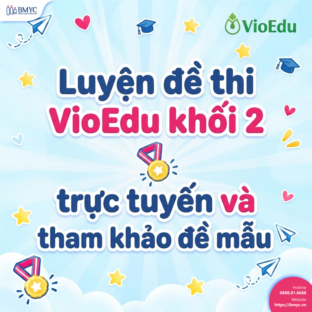 Luyện đề thi VioEdu khối 2 trực tuyến và tham khảo đề mẫu