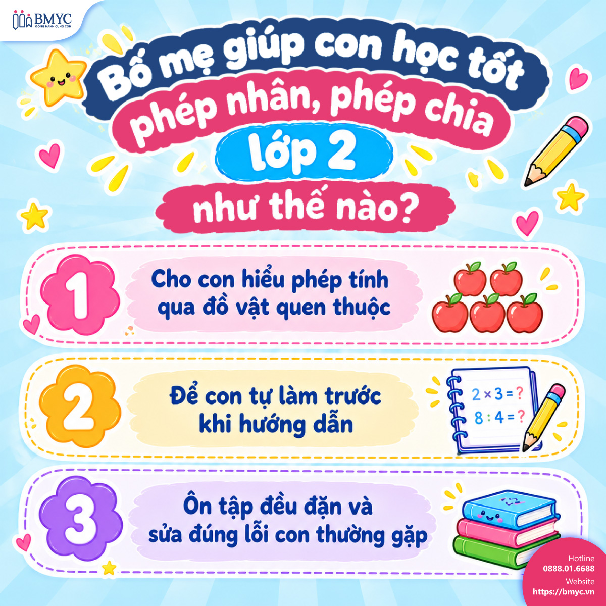 Bố mẹ giúp con học tốt phép nhân, phép chia lớp 2 như thế nào? Bố mẹ giúp con học tốt phép nhân, phép chia lớp 2 như thế nào?