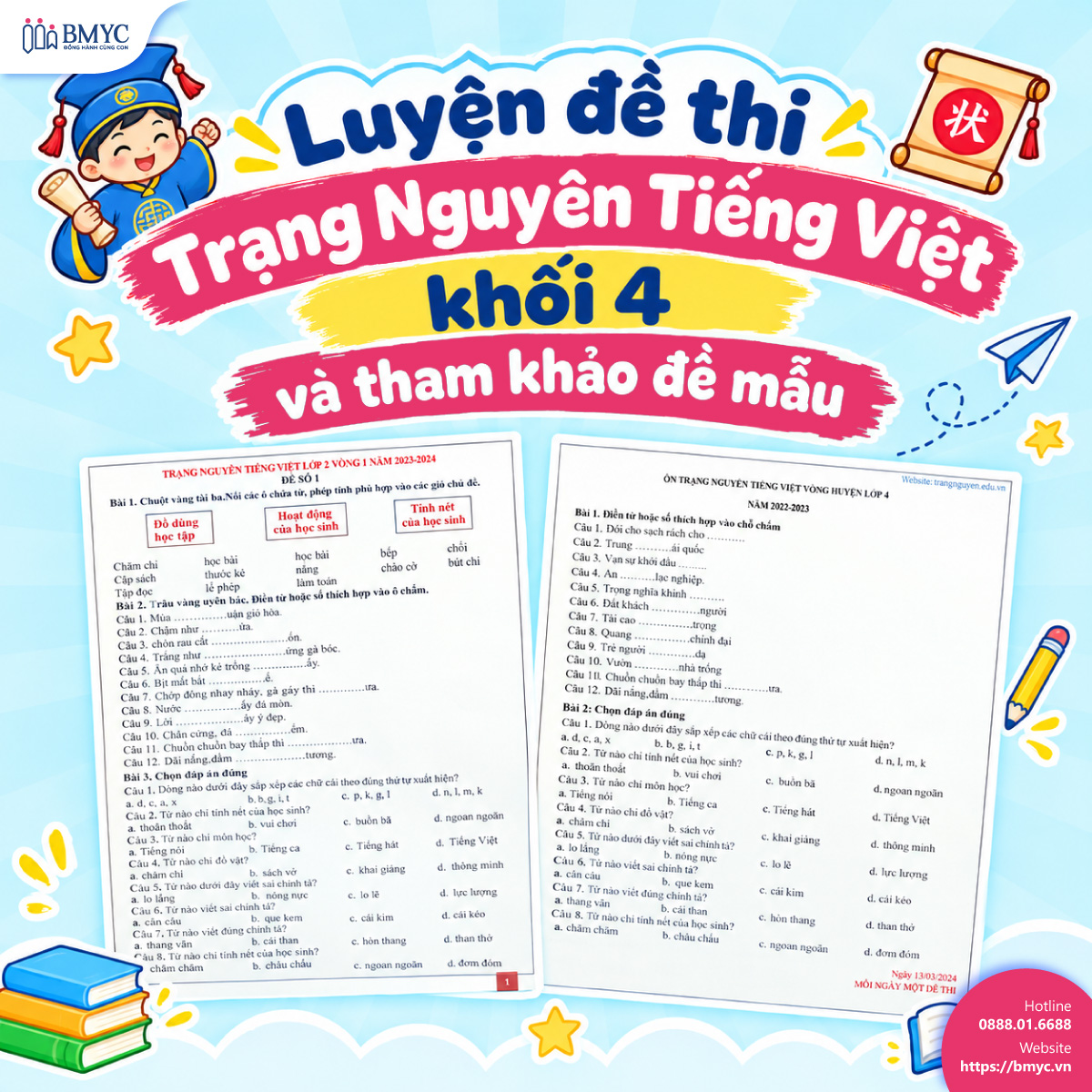 Luyện đề thi Trạng Nguyên Tiếng Việt khối 4 và tham khảo đề mẫu